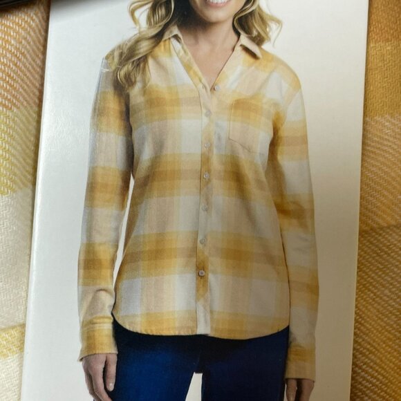 Weatherproof Vintage Womens L Flannel Plaid Button-Up Shirt a1620 - Picture 5 of 11